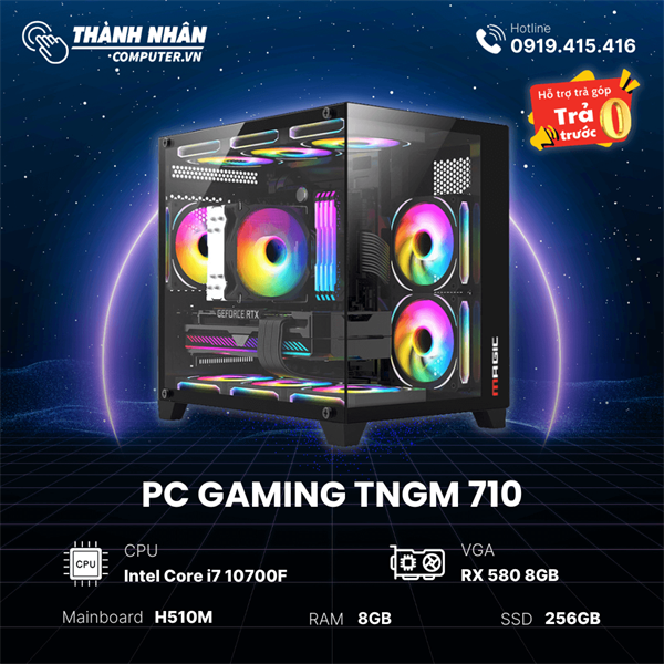 PC Gaming TNGM- 310/510/710 Intel Core i3 10105F/i5 10400F/i7 10700F - Ram 8GB - SSD 256GB VGA RX 580 8GB.